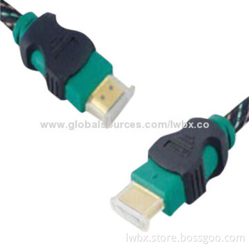 3D HDMI A to A Cables w/10Gbps Bandwidth and 1080 Pixels Gold Plating Connector, EMI/RFI Protect